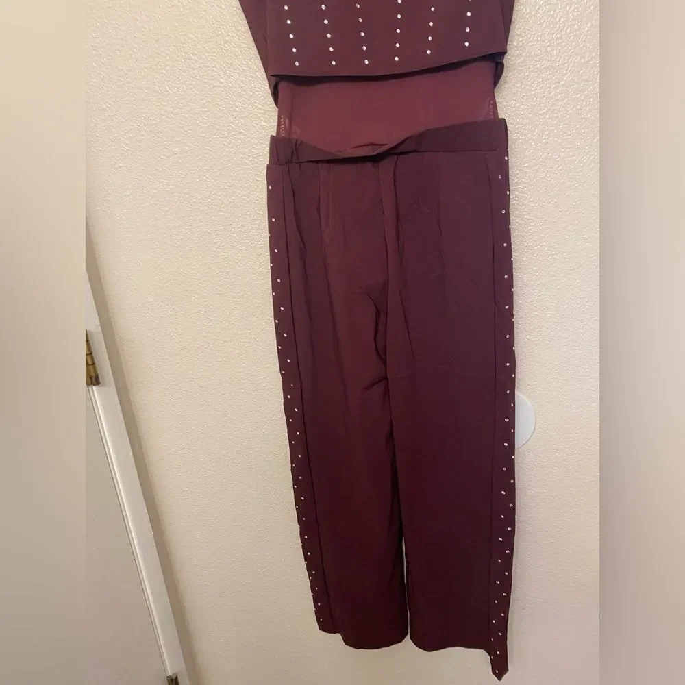 WEISSMAN Dance Costume menswear Take On Me 15754 burgundy vest jumpsuit SA adult